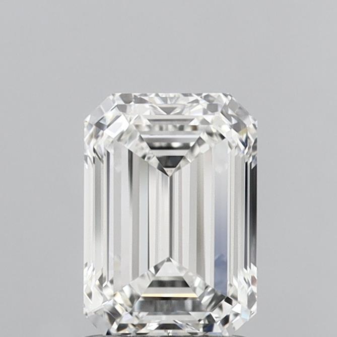1.54ct lab-grown emerald diamond, F color, VVS1 clarity, 7.81mm ID