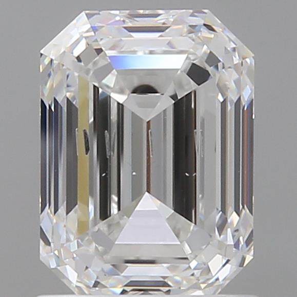 1.72ct lab-grown emerald cut diamond, E color, SI1 clarity, 7.69mm ID