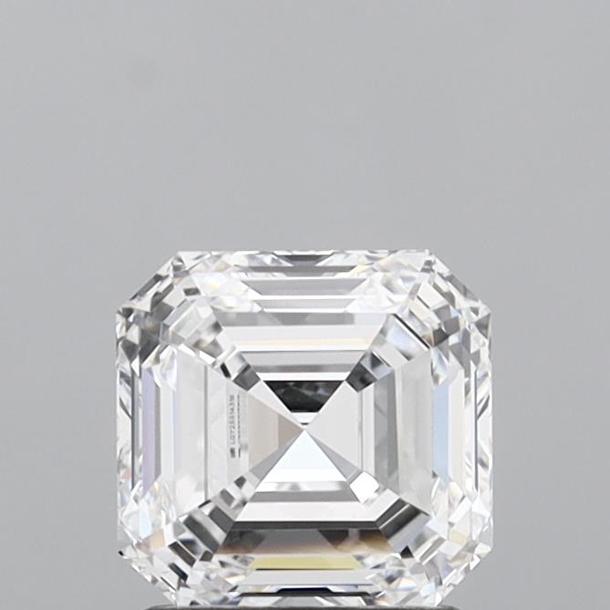 1.6ct lab-grown Asscher diamond, D color, IF clarity, 6.66mm ID