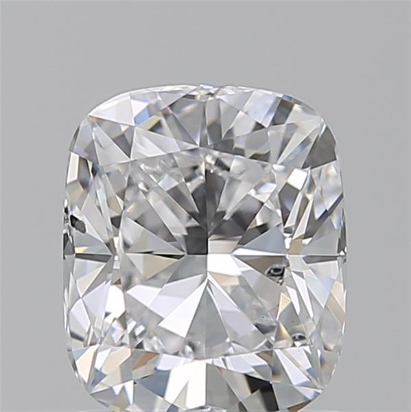 1.51ct lab-grown cushion diamond, D color, SI1 clarity, 7.40mm ID