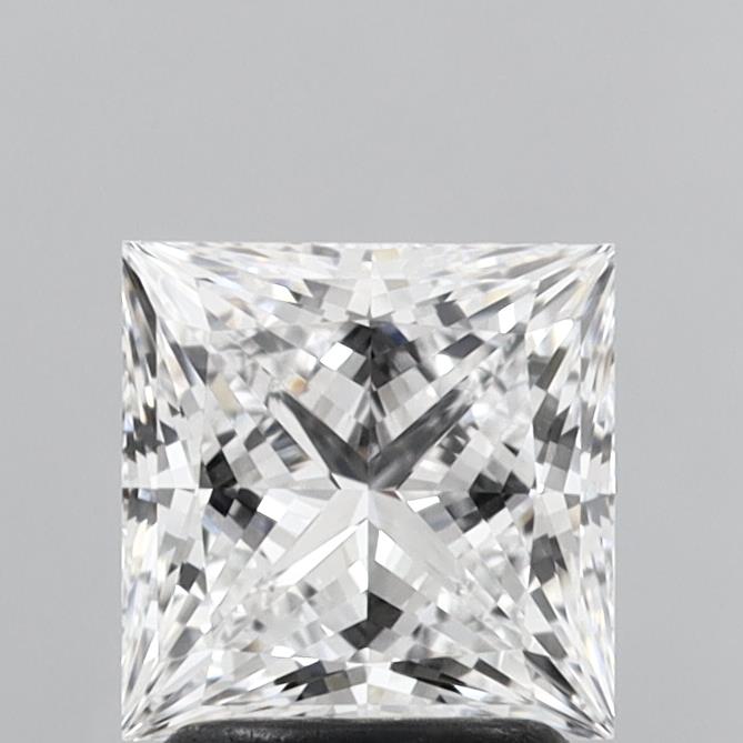 2.07ct Princess cut lab-grown diamond, E color, VVS1 clarity, 7.08mm ID