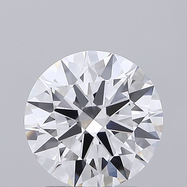 1.96ct round lab-grown diamond, E color, VVS2 clarity, 8.10mm diameter
