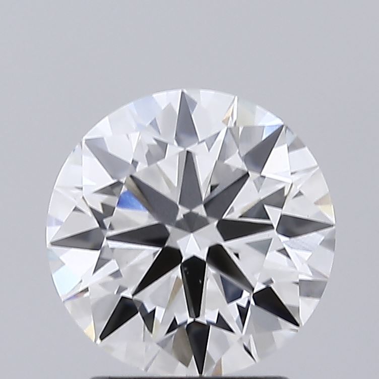 1.9ct round lab-grown diamond, F color, VVS2 clarity, ideal cut, measurements 8.00 X 8.06 X 4.78 mm.