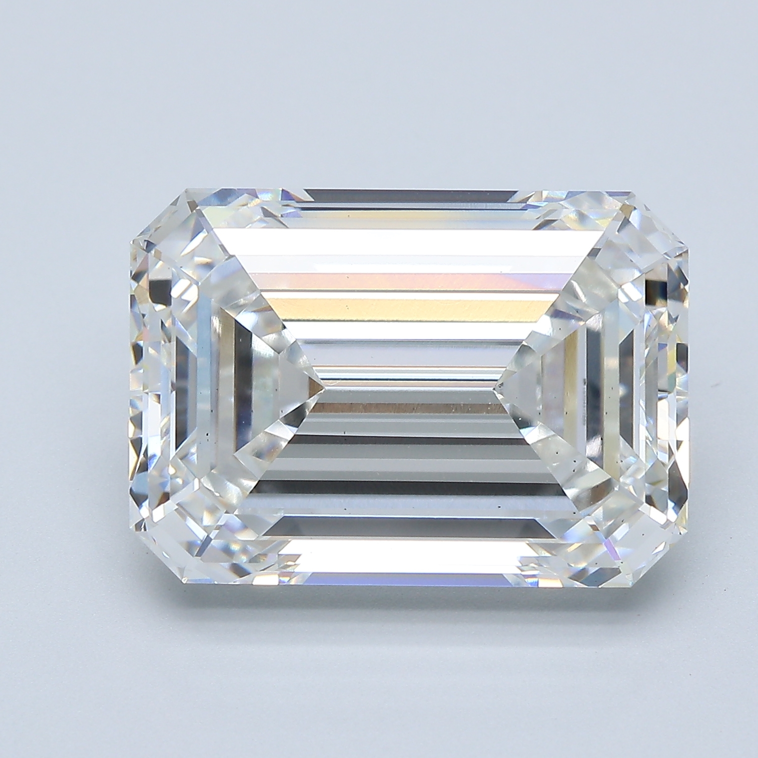 12.16ct Emerald cut lab diamond with E color and VS2 clarity, measuring 15.48 x 11.00 x 7.26 mm.