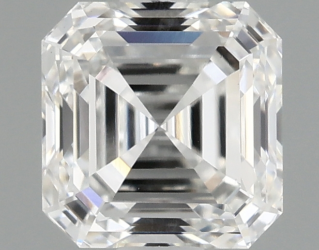 1.02ct lab-grown Asscher diamond, F color, VS1 clarity, 5.53mm ID