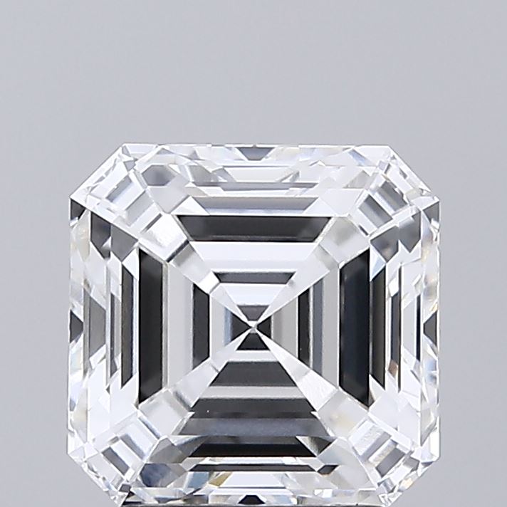 2.67ct lab-grown Asscher diamond, E/VVS2, 7.70mm x 7.53mm x 5.16mm