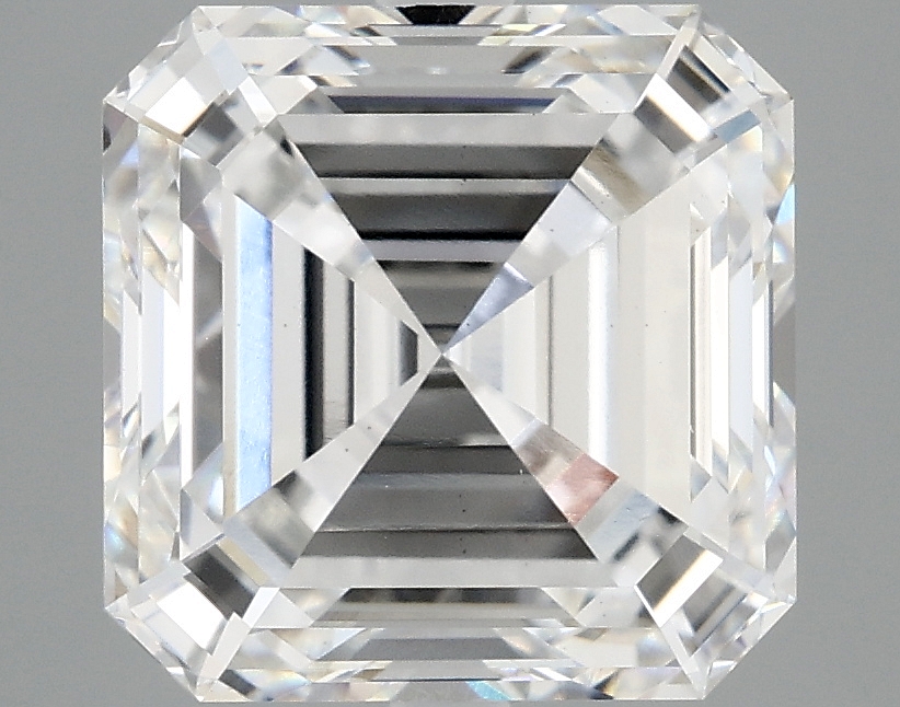 5.04ct lab-grown Asscher diamond, E color, VS1 clarity, 9.51mm ID