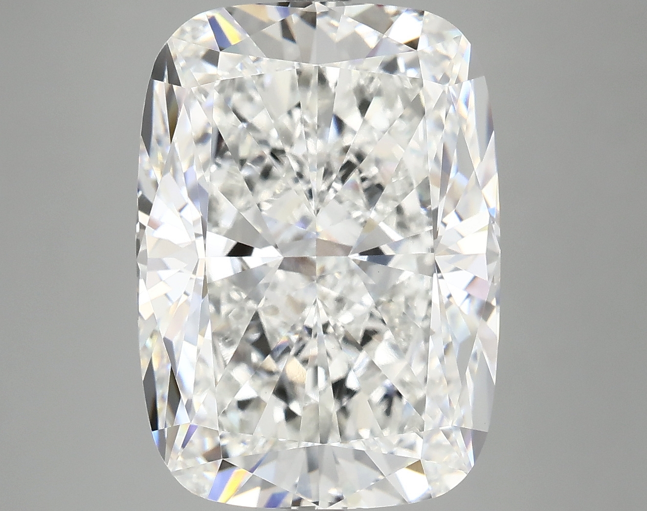 10.24ct lab-grown long cushion diamond with E/VVS2 grade, 15.50 x 11.15 x 7.36mm
