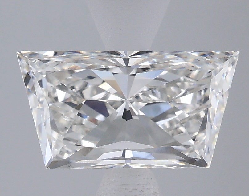 2.01ct lab-grown diamond, trapezoid cut, F/VVS2, 10.68mm x 5.62mm x 4.33mm
