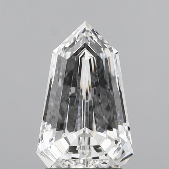 2.05ct lab-grown diamond, Shield cut, D color, VVS2 clarity, measurements 10.74 X 6.98 X 3.93 mm