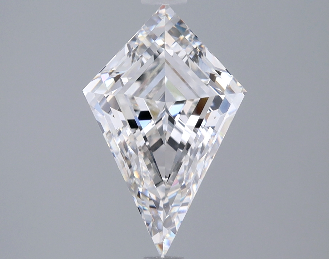 2.03ct lab-grown diamond, kite cut, E color, VVS2 clarity, 11.75mm ID