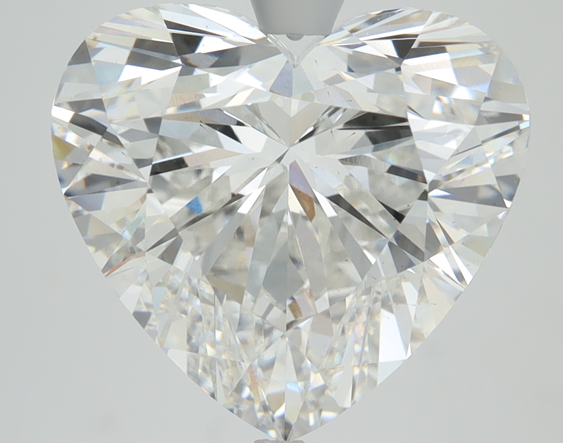7.03ct Heart Cut Lab Grown Diamond, F Color, VS2 Clarity, 11.98mm ID