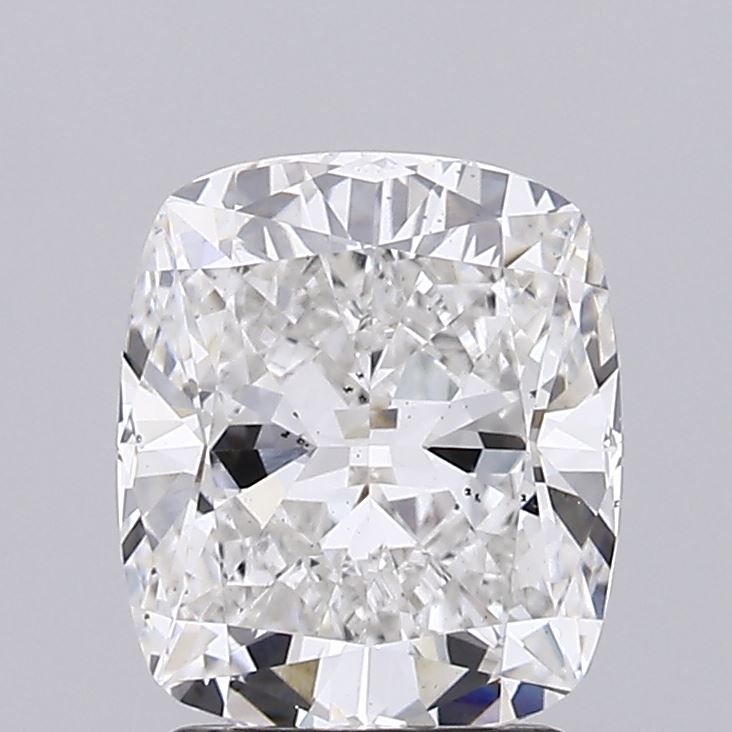 2.05ct Square Cushion Cut Lab Diamond, E Color, VS2 Clarity, 8.19 x 7.02 x 4.49mm