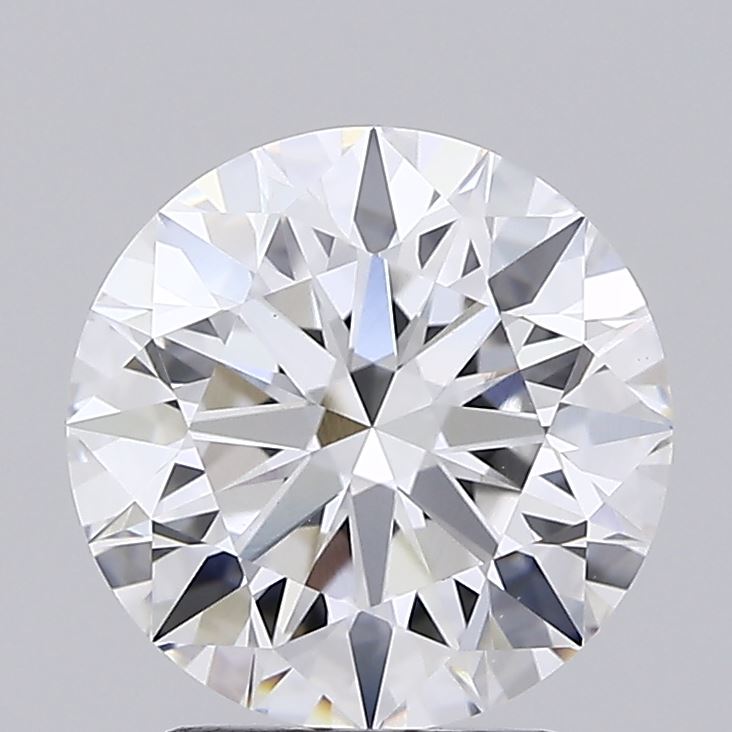 2.81ct round lab-grown diamond, D color, VVS2 clarity, 8.99mm ID