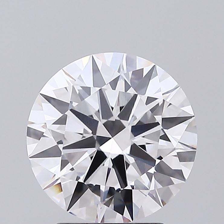 2.4ct round lab-grown diamond, F color, VVS2 clarity, 8.63mm ID