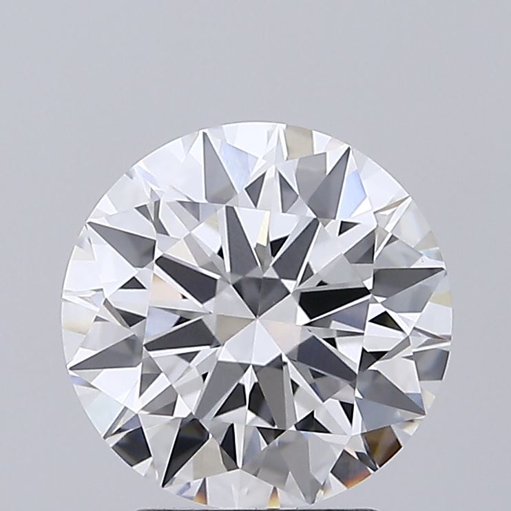 2.55ct round lab-grown diamond, E color, VVS2 clarity, 8.75mm ID.