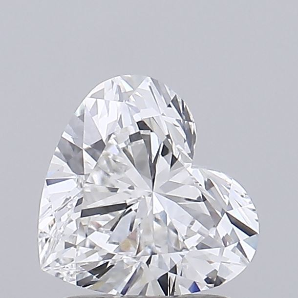 1.48ct lab-grown heart diamond, D color, VS1 clarity, 7.21mm ID