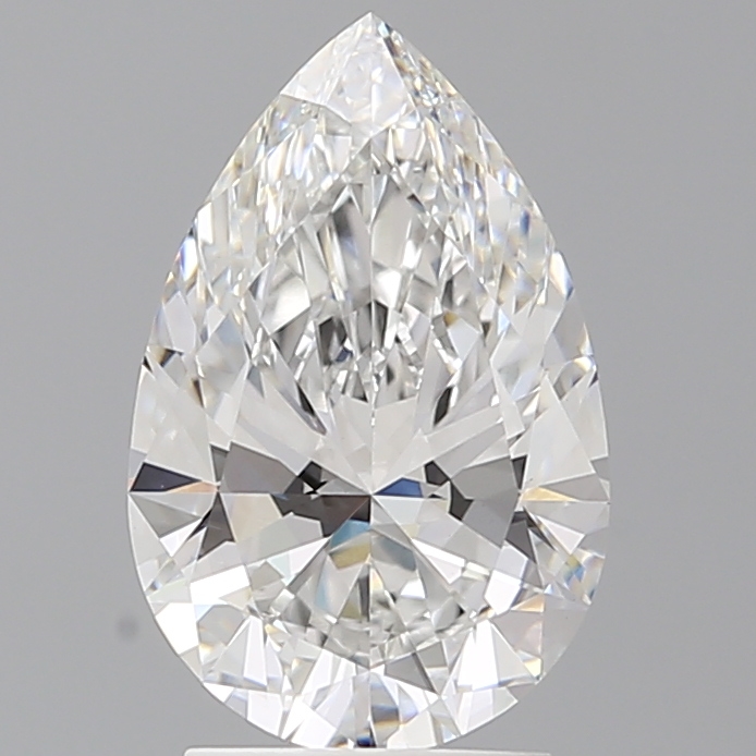 2.6ct Pear Cut Lab Diamond, E Color, VS1 Clarity, 12mm ID