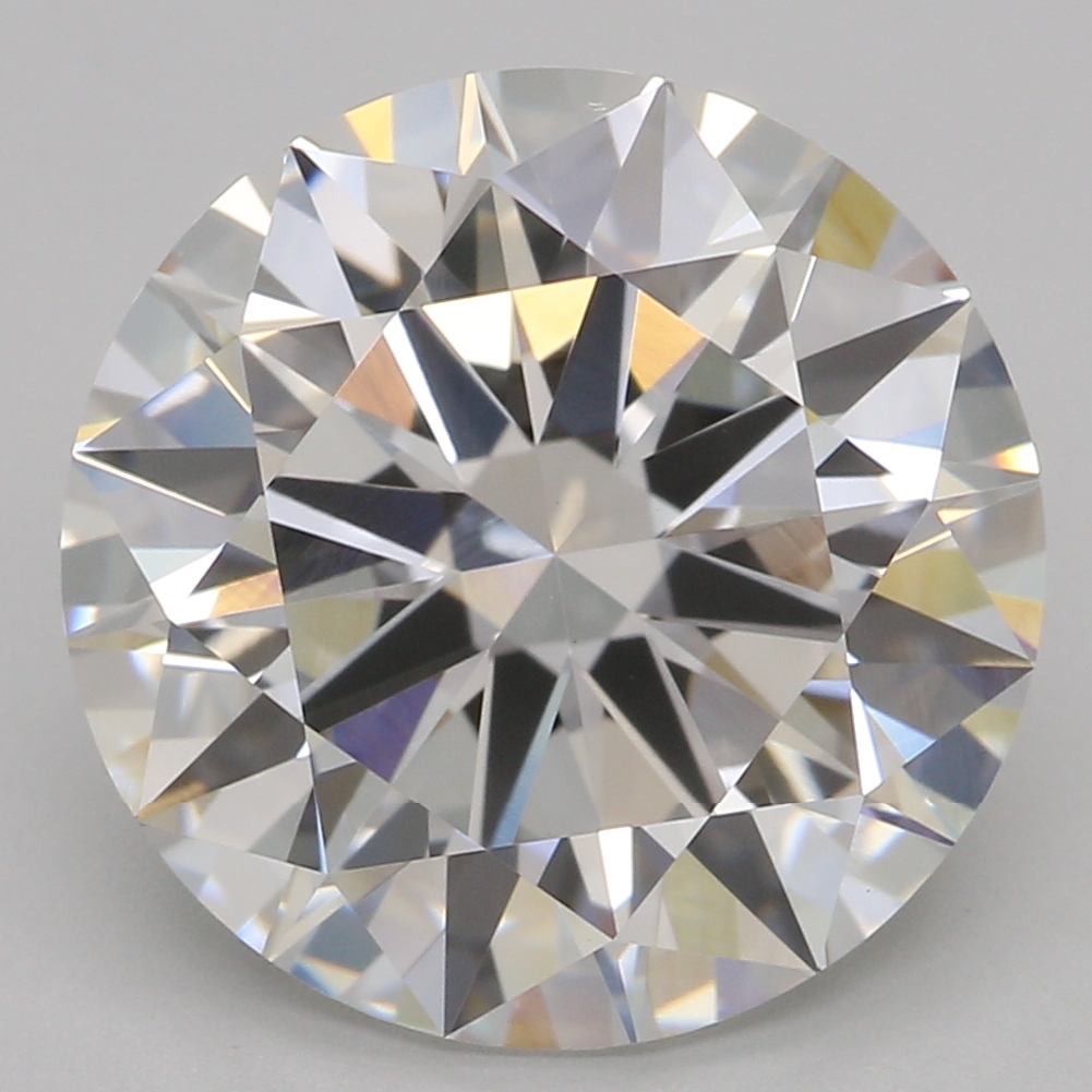 4.05ct round lab-grown diamond, F color, VVS2 clarity, 10.25mm ID