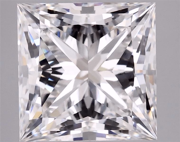 2.91ct Princess cut lab-grown diamond, D color, VVS2 clarity, measurements: 7.90 X 7.74 X 5.65 mm