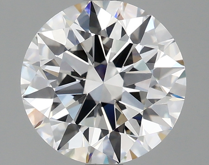 2.04ct round lab-grown diamond, E color, VVS2 clarity, 8.11mm ID