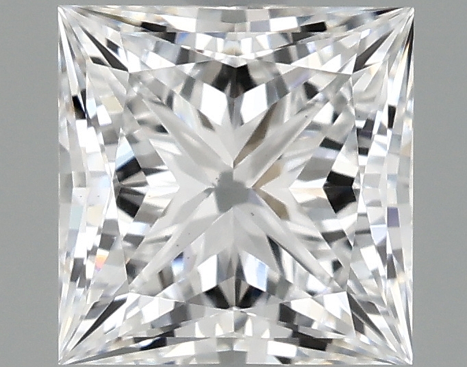 1.22ct lab-grown princess diamond, D color, VS1 clarity, measurements: 5.94 X 5.89 X 4.02 mm