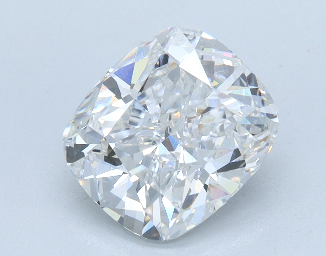 2.01ct cushion cut lab diamond, D color, VS1 clarity, 8.19mm ID