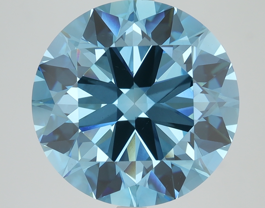 7ct Round BLUE/VS1 Lab Diamond, 12.16mm ID, IGI Certified