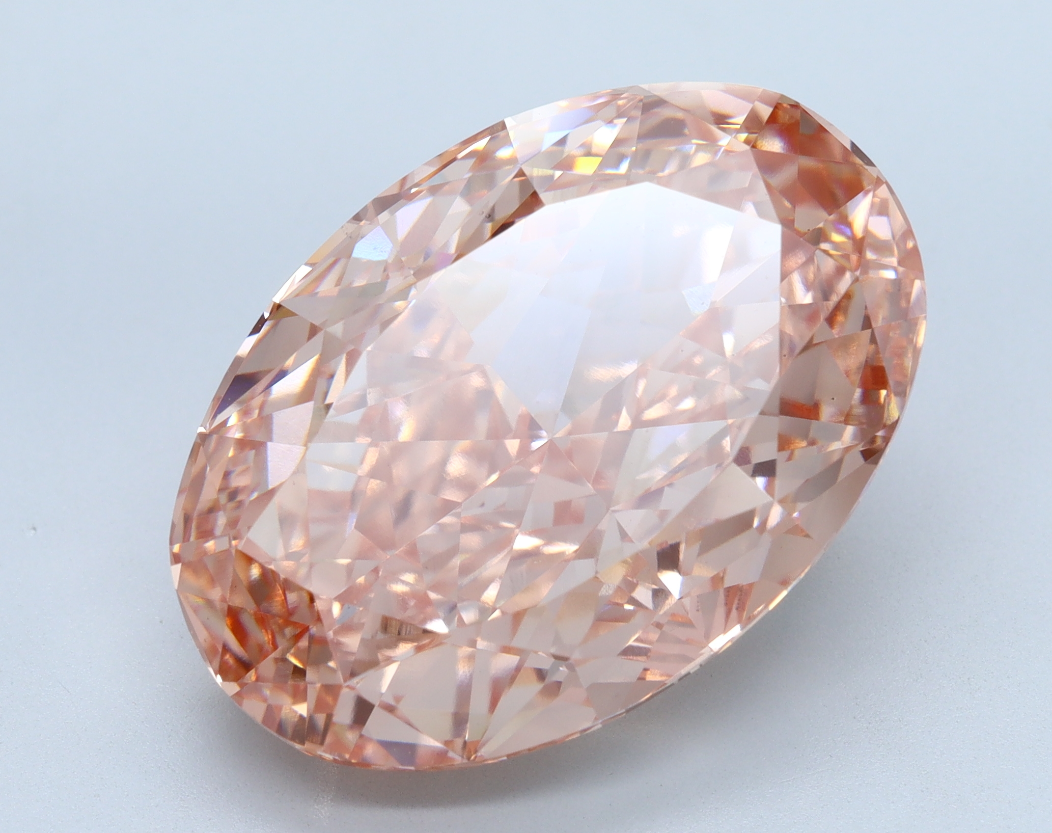 20.08ct Oval PINK Lab Grown Diamond, 20.27mm ID