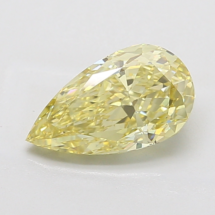 3.08ct lab-grown yellow pear diamond, VS1 clarity, 12.42mm ID