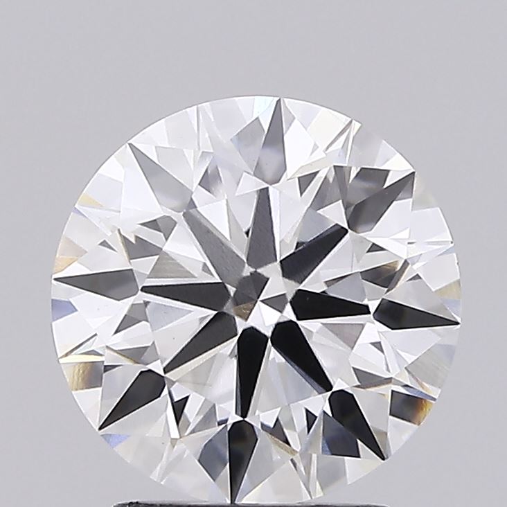 2.47ct round lab-grown diamond, F color, VVS2 clarity, 8.63mm ID