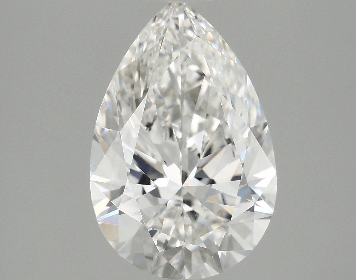 Lab-grown 2.03ct Pear diamond, F/VVS1, 10.86mm ID