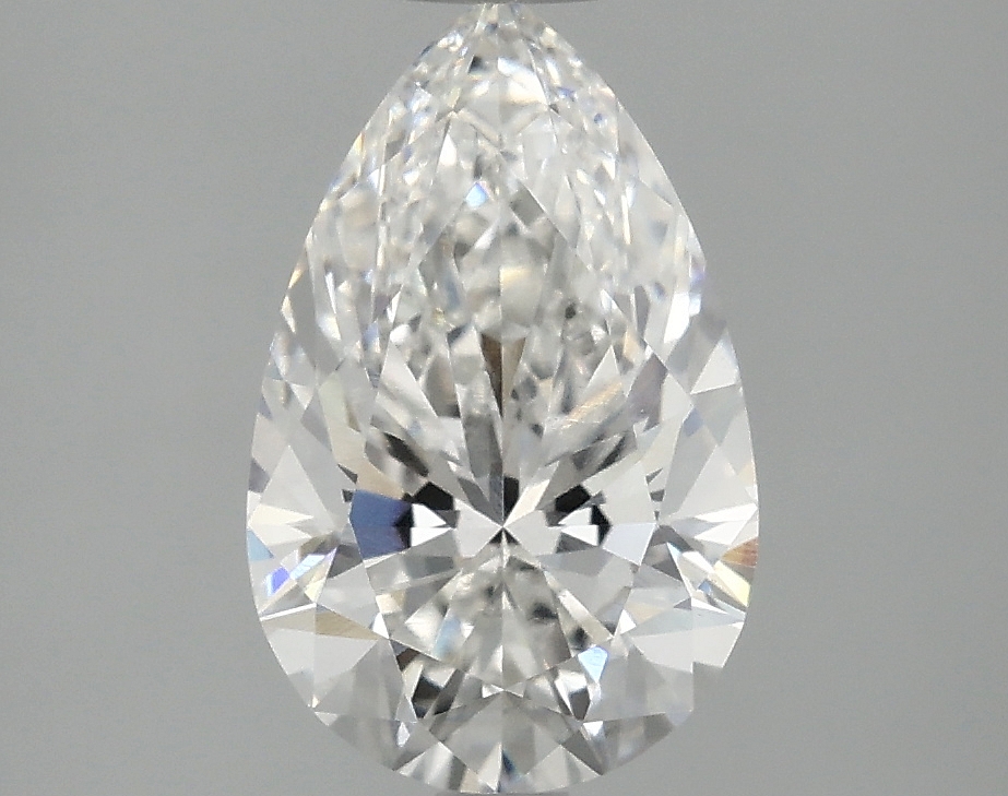 2.1ct pear-cut lab-grown diamond, E color, VS2 clarity, 11.05mm ID
