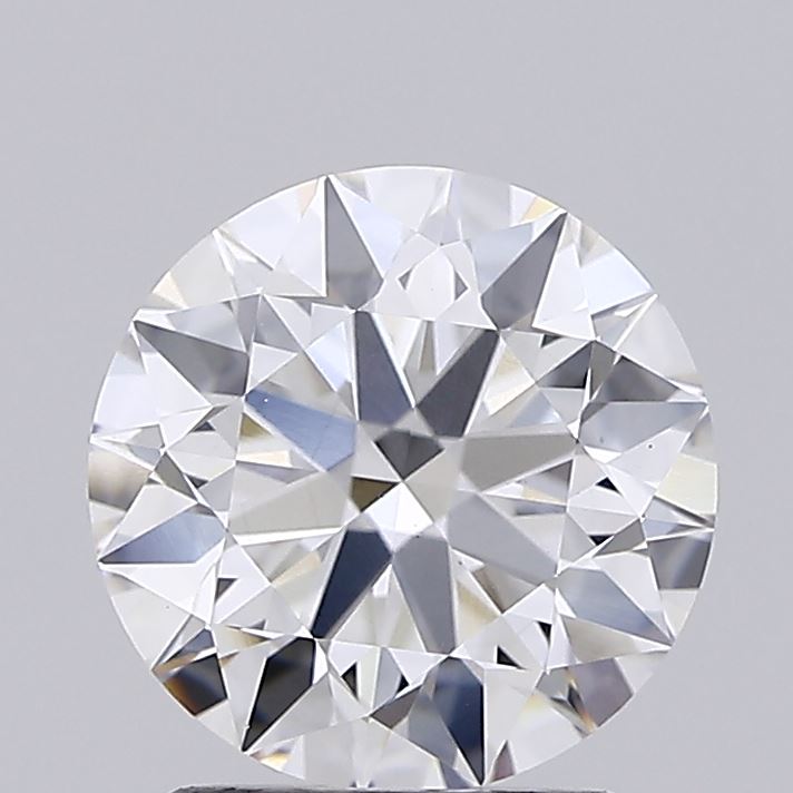 2.16ct round lab-grown diamond, F color, VS1 clarity, ideal cut grade, measurements 8.22 X 8.26 X 5.13 mm.