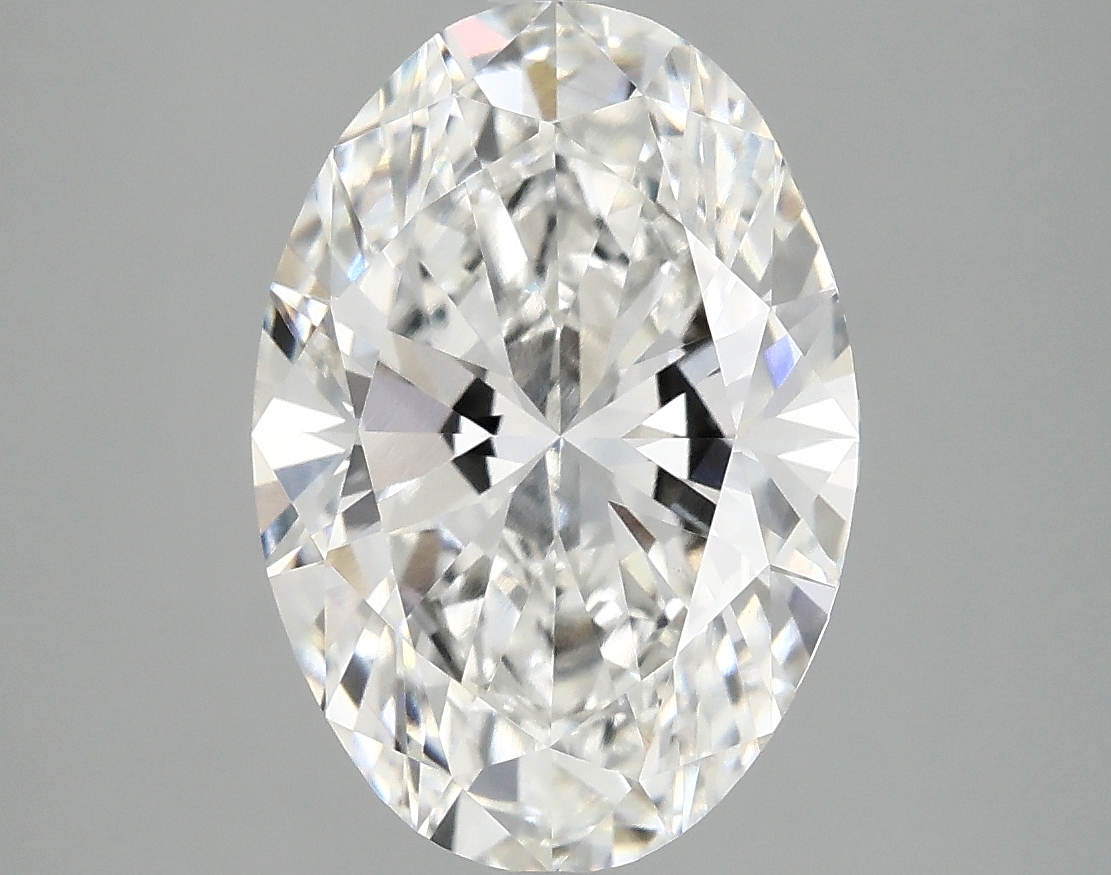 3.98ct oval lab-grown diamond, E color, VVS2 clarity, 12.80mm ID