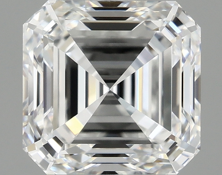 1.9 carat lab-grown Asscher diamond, D color, VVS2 clarity, 6.92mm ID