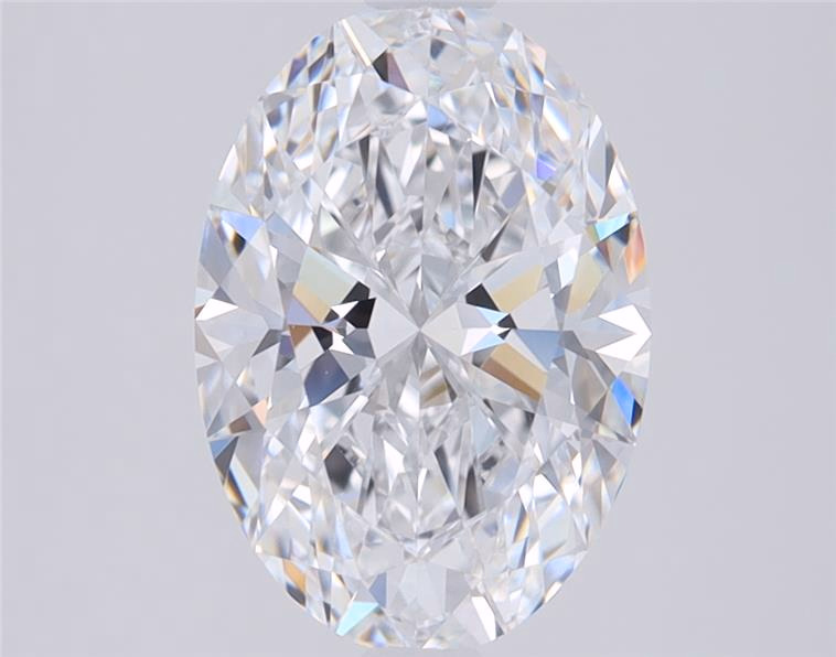 2.49ct oval lab-grown diamond, F/VS1, 10.58mm x 7.53mm x 4.81mm