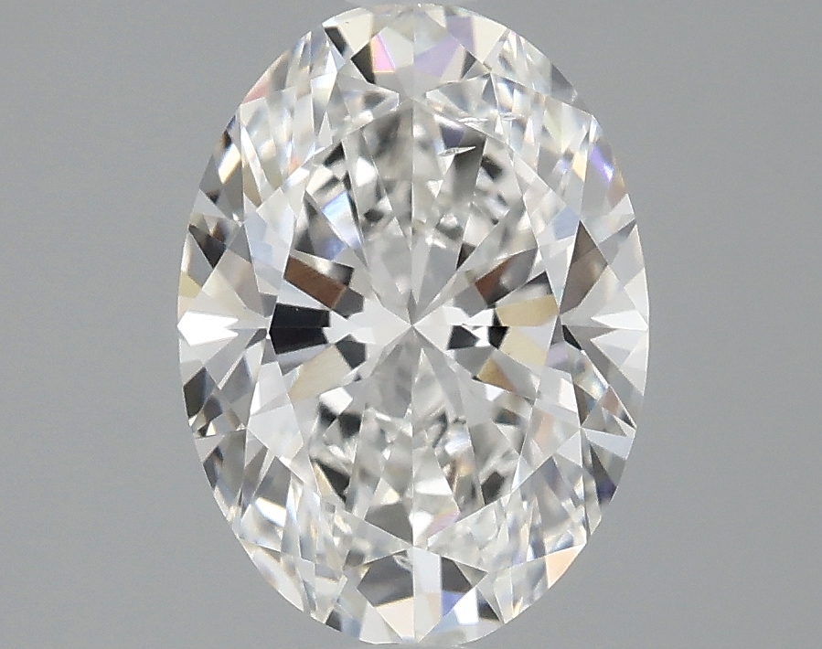 1.23ct oval lab-grown diamond, F color, VS2 clarity, 8.31mm ID