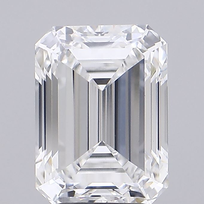 2.89ct Emerald Cut Lab Diamond, E Color, VVS2 Clarity, 9.32mm ID