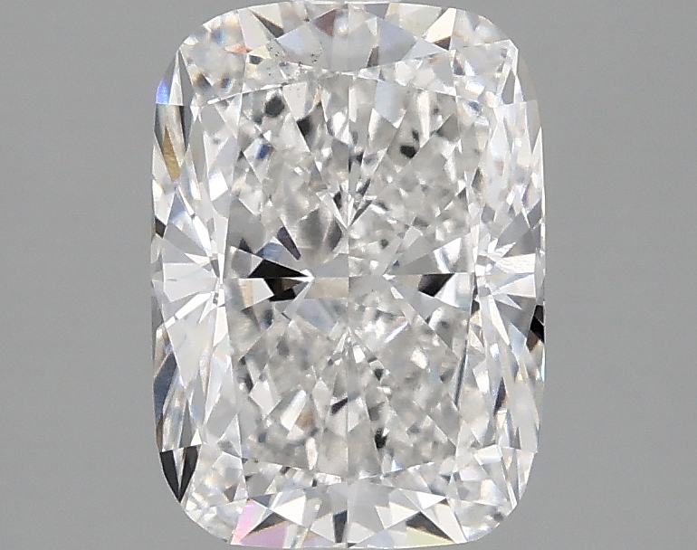 2.1ct lab-grown cushion diamond, F color, VS2 clarity, 9.04mm ID