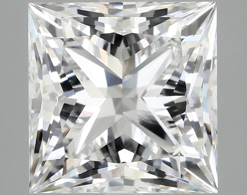 4.58ct Princess cut lab-grown diamond, E/VVS2, measurements 9.12 x 8.95 x 6.44 mm