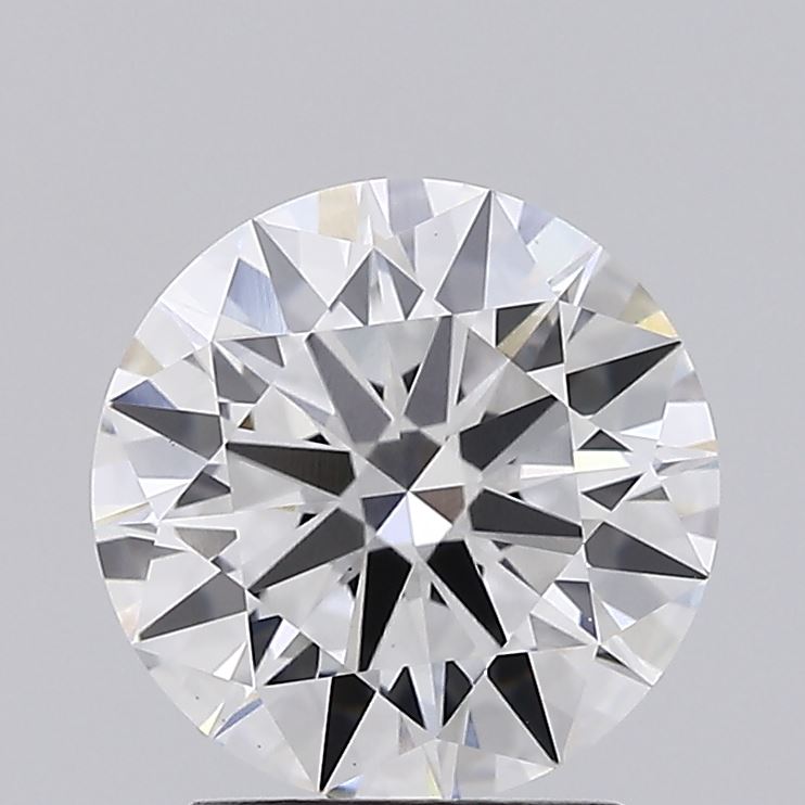 2.4ct round lab-grown diamond, F color, VS1 clarity, ideal cut grade, measurements 8.66 X 8.68 X 5.17 mm