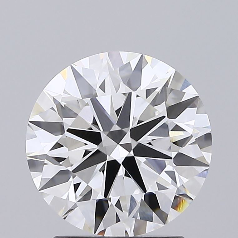 2.22ct round lab-grown diamond, F color, VVS2 clarity, ideal cut grade, measures 8.31 X 8.35 X 5.12 mm