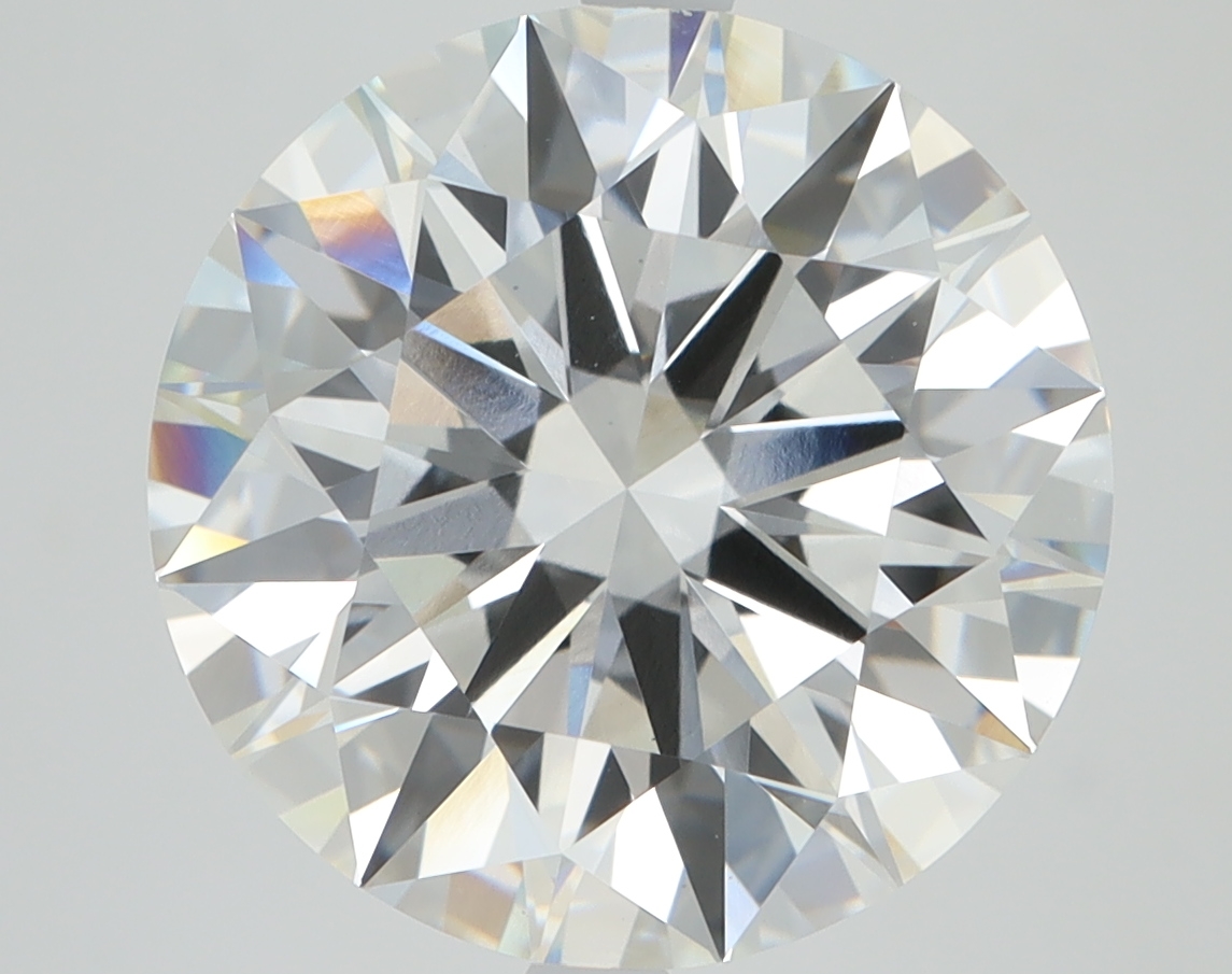 7.03ct round lab-grown diamond, E color, VVS2 clarity, 12.36mm ID