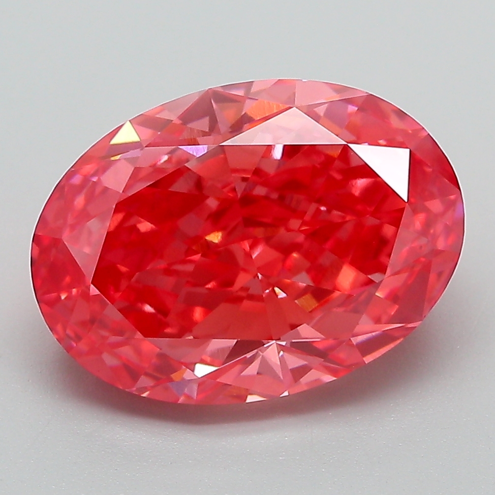 4.71ct oval lab-grown pink diamond, VS1 clarity, 12.21mm ID