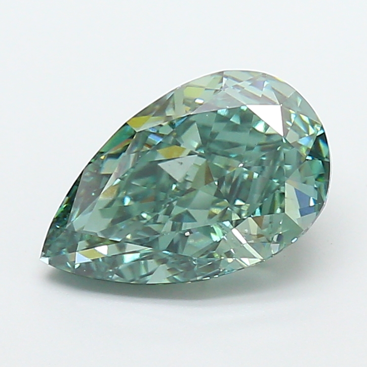 3.21ct Pear Cut Lab-Grown Diamond, GREEN Color, VS1 Clarity, 12.14mm ID