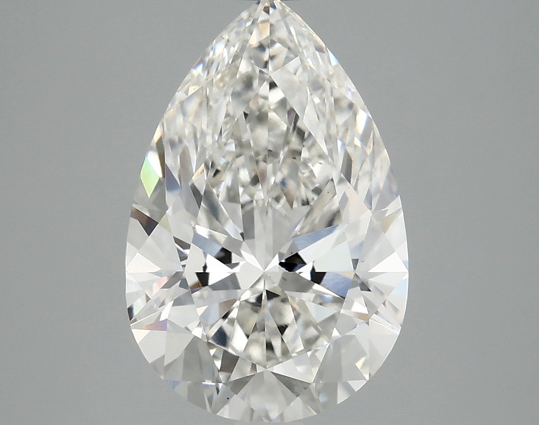 3.57ct lab-grown pear diamond, F color, VS1 clarity, 12.86mm ID