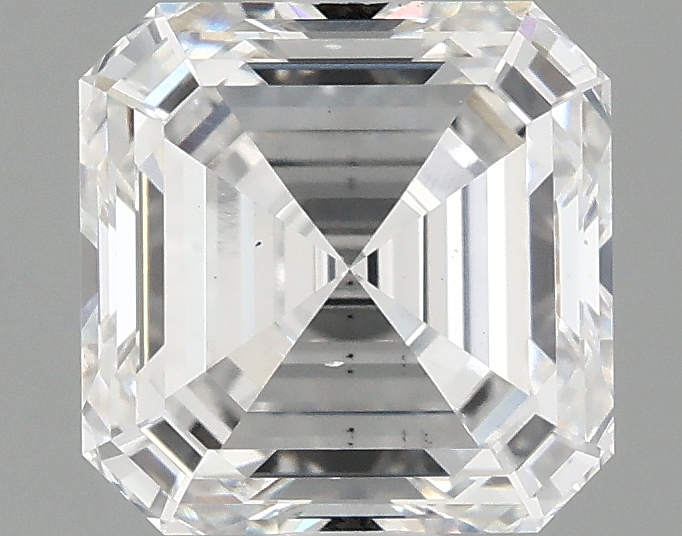 1.59ct lab-grown Asscher diamond, E color, VS2 clarity, 6.55mm ID
