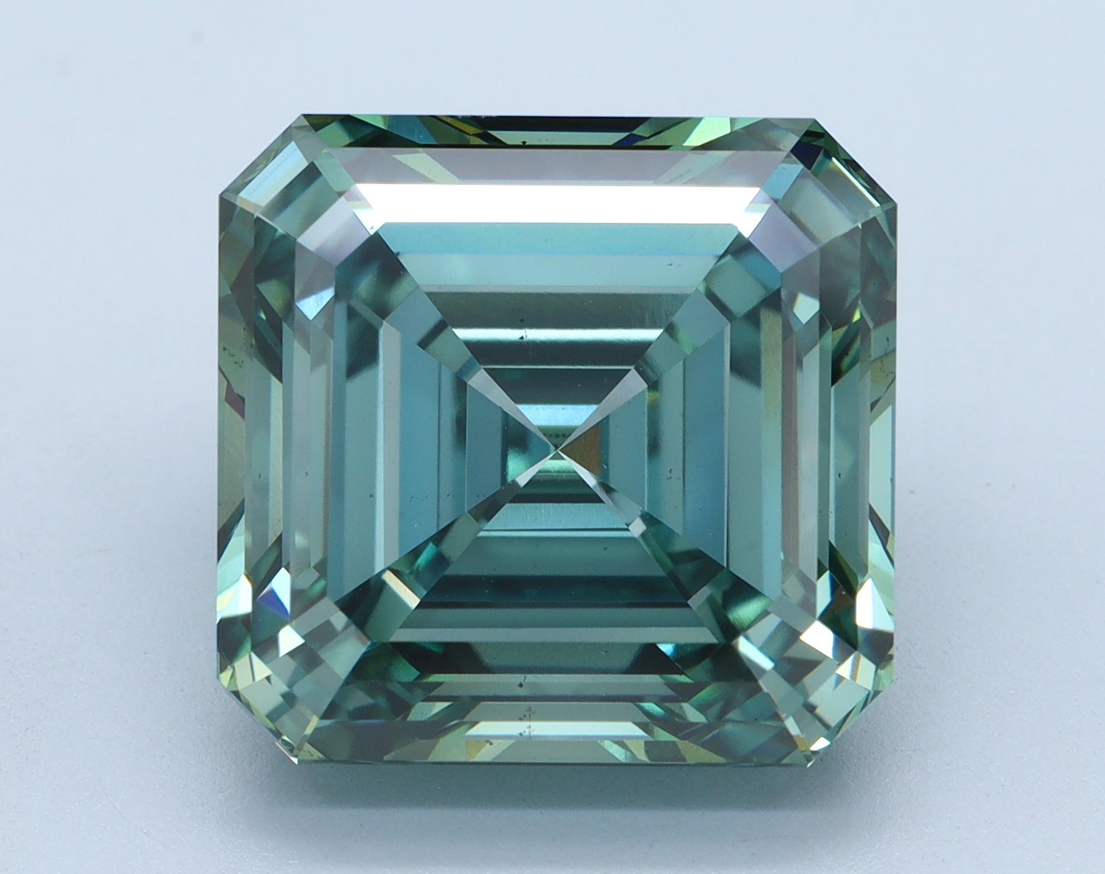 10.05ct lab-grown green Asscher diamond, 12.17mm ID