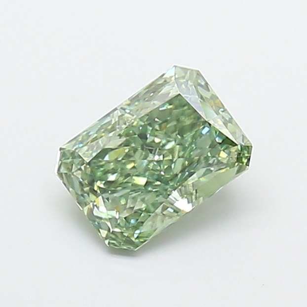 1.56ct Radiant cut green lab-grown diamond, measurements: 7.82mm x 5.64mm x 3.85mm
